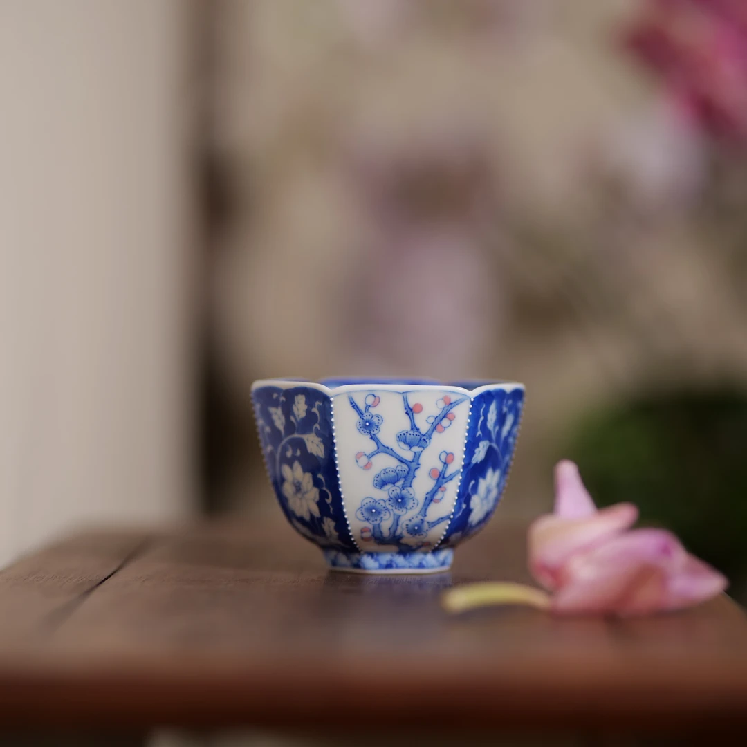 HYJ0053 山怂和雲集时 六方梅花单杯