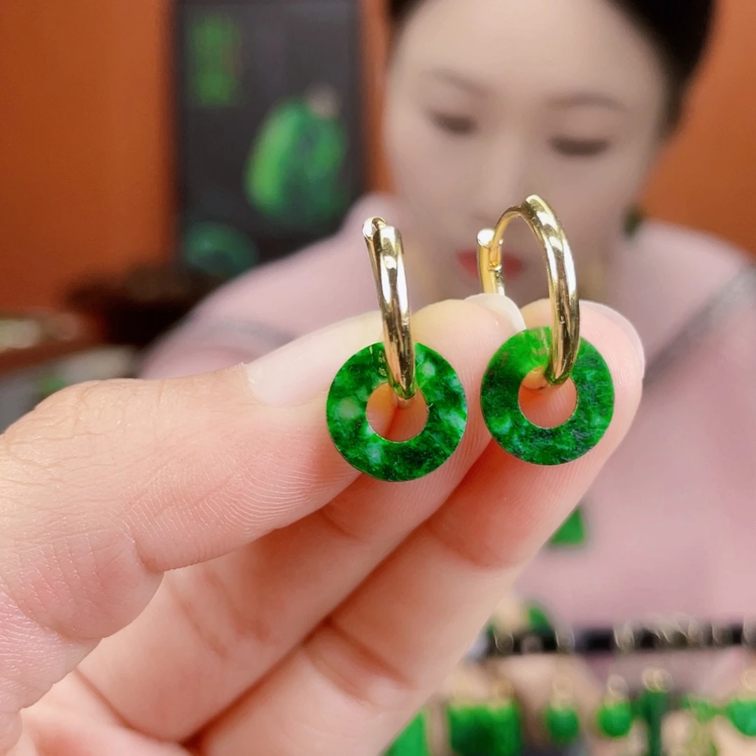 翡翠未镶嵌耳饰饰品