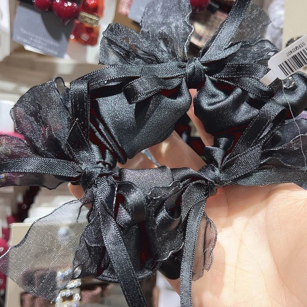 非金属黑色蝴蝶结钻发圈