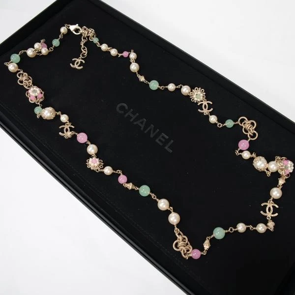 Chanel 彩珠花花长项链