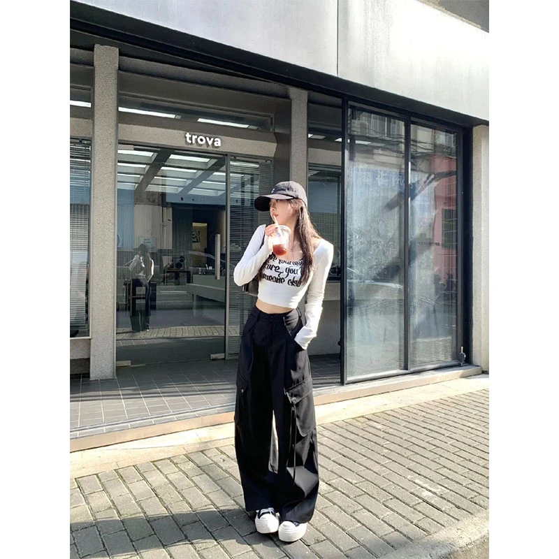 2025秋季新款修身显瘦百搭气质时尚英文字母印花上衣休闲直筒长裤