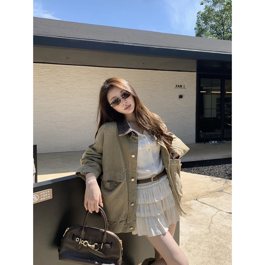【QIUROUYAO邱肉瑶】时髦icon*廓系王者藏肉大口袋牛仔外套