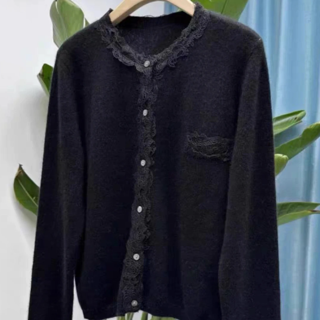 QL—18031冬季加厚休闲风镂空钩花毛衣