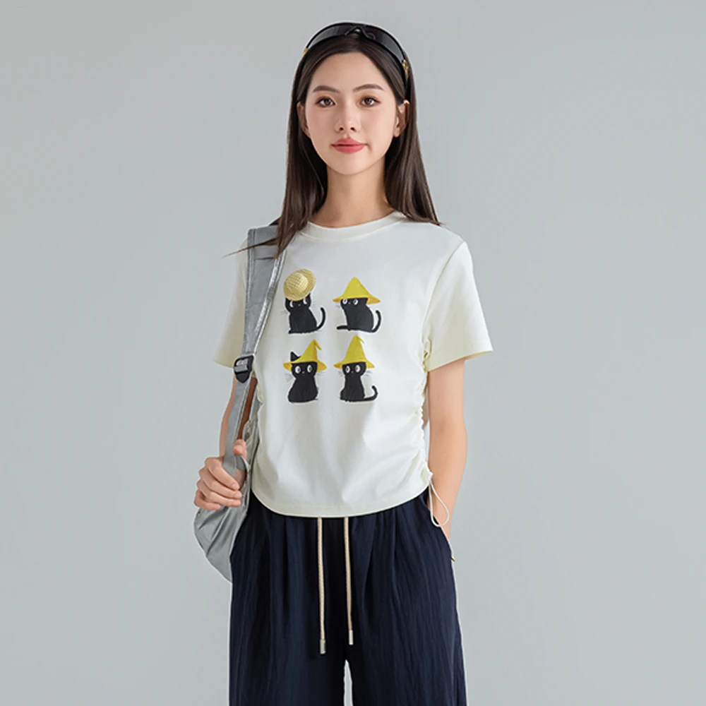 女大童短袖T恤薄款透气2025新款初高中生洋气半袖夏装上衣