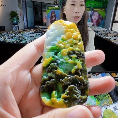 翡翠未镶嵌颈饰一