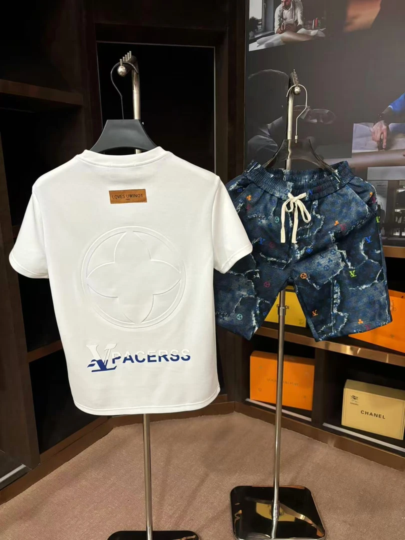 男士夏季新款轻奢休闲百搭修身时尚套装K903