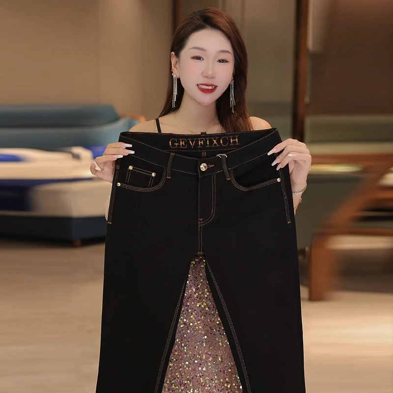 老爷车夏季新款男士三本针牛仔裤黑色时尚百搭修身弹力裤子显高