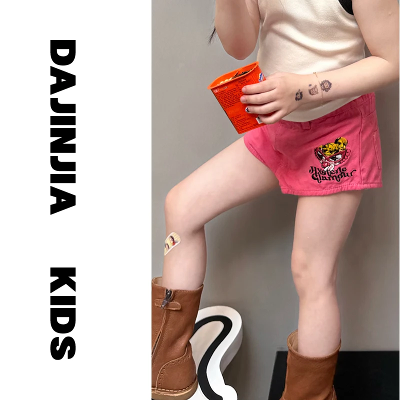 大金定制系列25年夏款潮牌奶嘴粉色休闲夏季热裤女宝宝百搭短裤