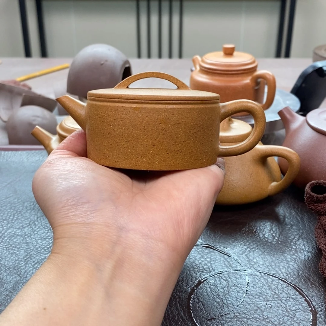 茶壶紫砂黄金段汉瓦110cc精工半手