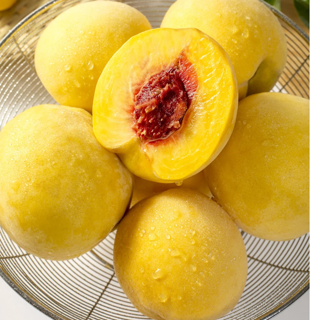 湖北头茬现摘黄金蜜桃应季水果桃子正宗锦绣整箱包邮