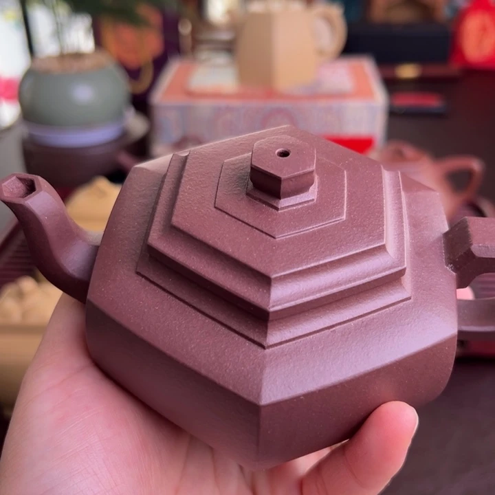 大***成紫砂茶壶紫泥雪华