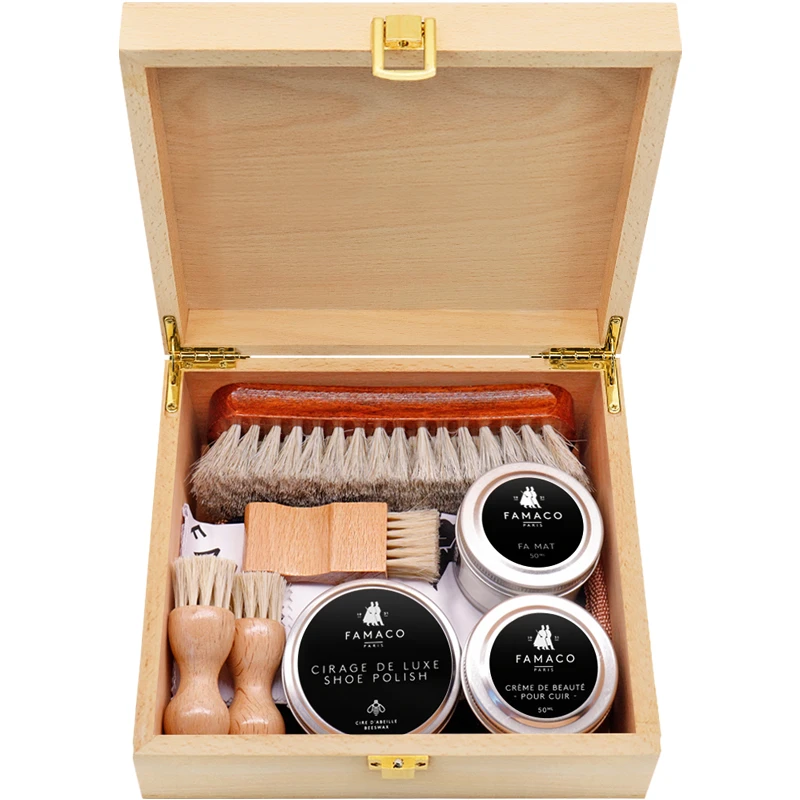 法国进口鞋油套装皮鞋护理真皮保养油黑色无色通用打鞋蜡擦鞋神器