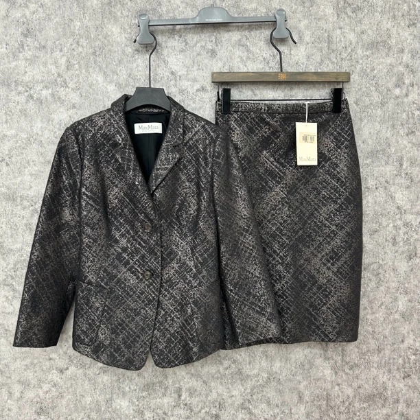 未使用 MaxMara 黑灰色西服套装