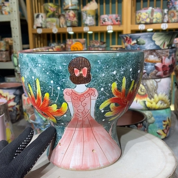 红陶景德镇艺术手绘作品