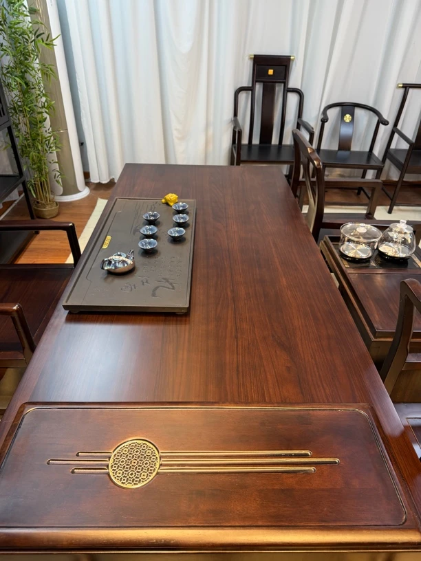 【拾木大板茶桌工厂】VIP定制链接一整套乌金木