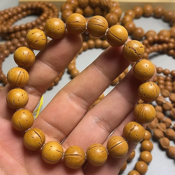 手串桃核脑纹光珠12.5