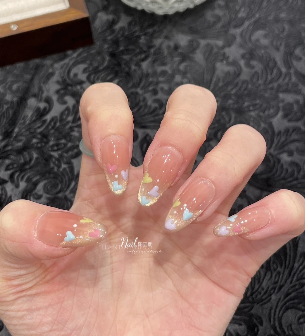 【爱心光环·耐宝】甜妹/纯手工/穿戴甲美甲彩色短款