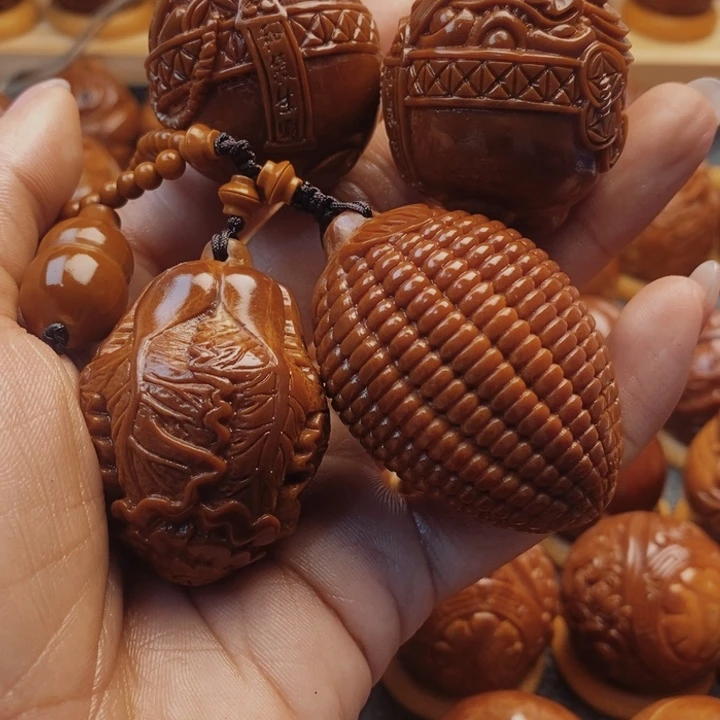 橄榄核手串/手链紫**?玉米白菜一套 一对聚宝盆