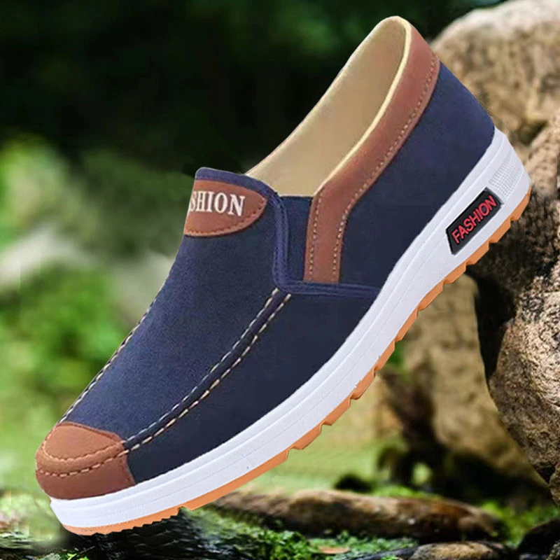 防滑秋冬季爸爸鞋加绒加厚男棉鞋鞋休闲风布鞋透气防滑耐磨