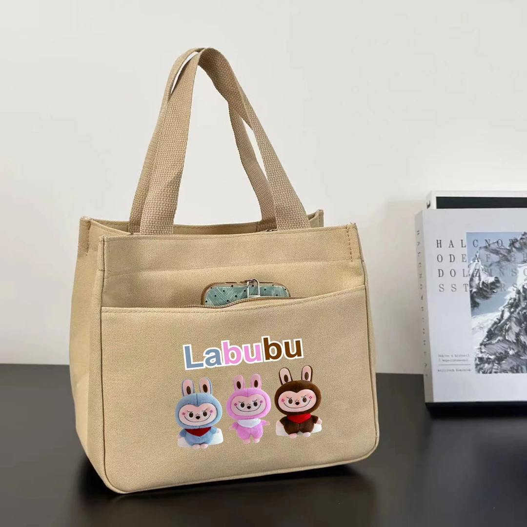 小巧简约宝妈外出便当包清新可爱手提饭袋立体加厚通勤小方包