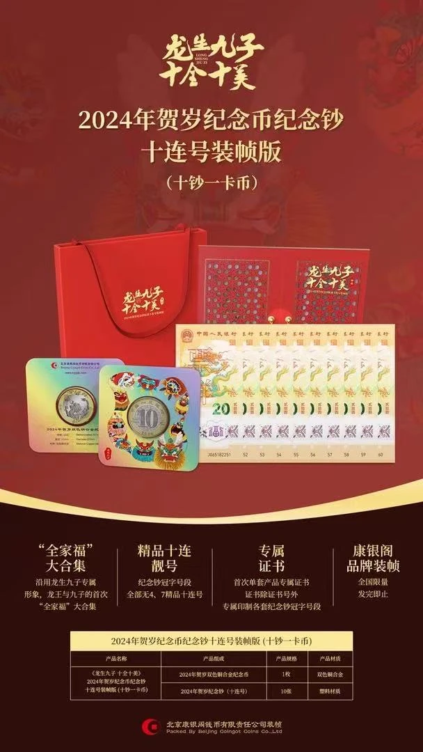 法定货币龙生九子之十全十美（龙贺岁钞标十无47精品卡币册）