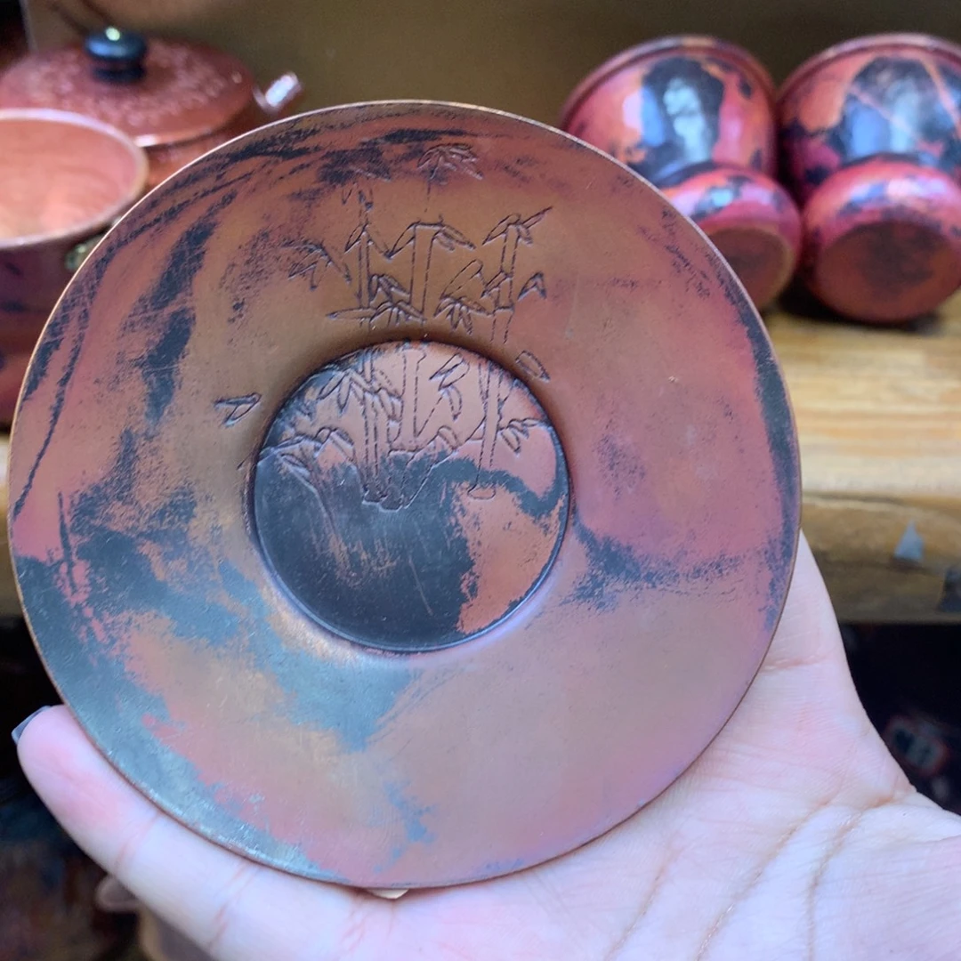 火烧做旧复古小杯垫