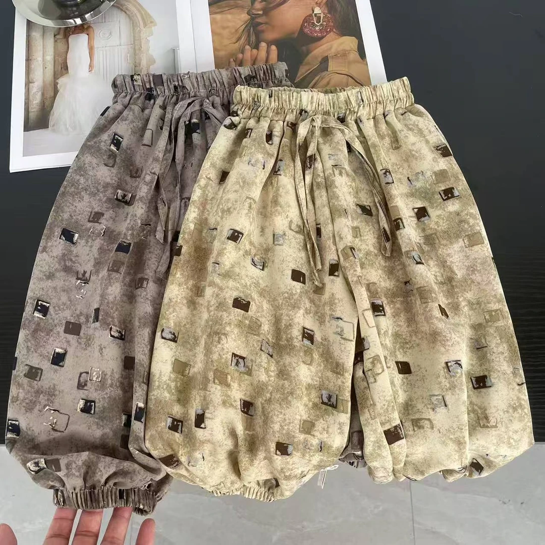 【凉凉裤】男女童宽松防蚊裤满印女复古印花薄款夏季嘻哈风防蚊裤