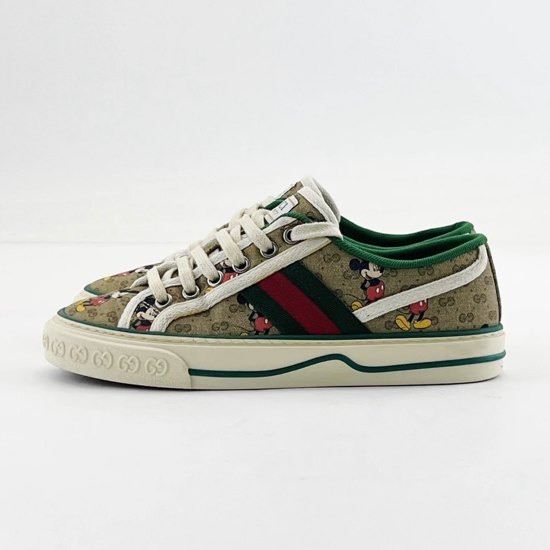 95新 GUCCI/古驰 34.5码/米奇印花老花休闲鞋/21677770