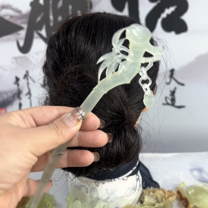 定制蛇纹石玉毛货发饰