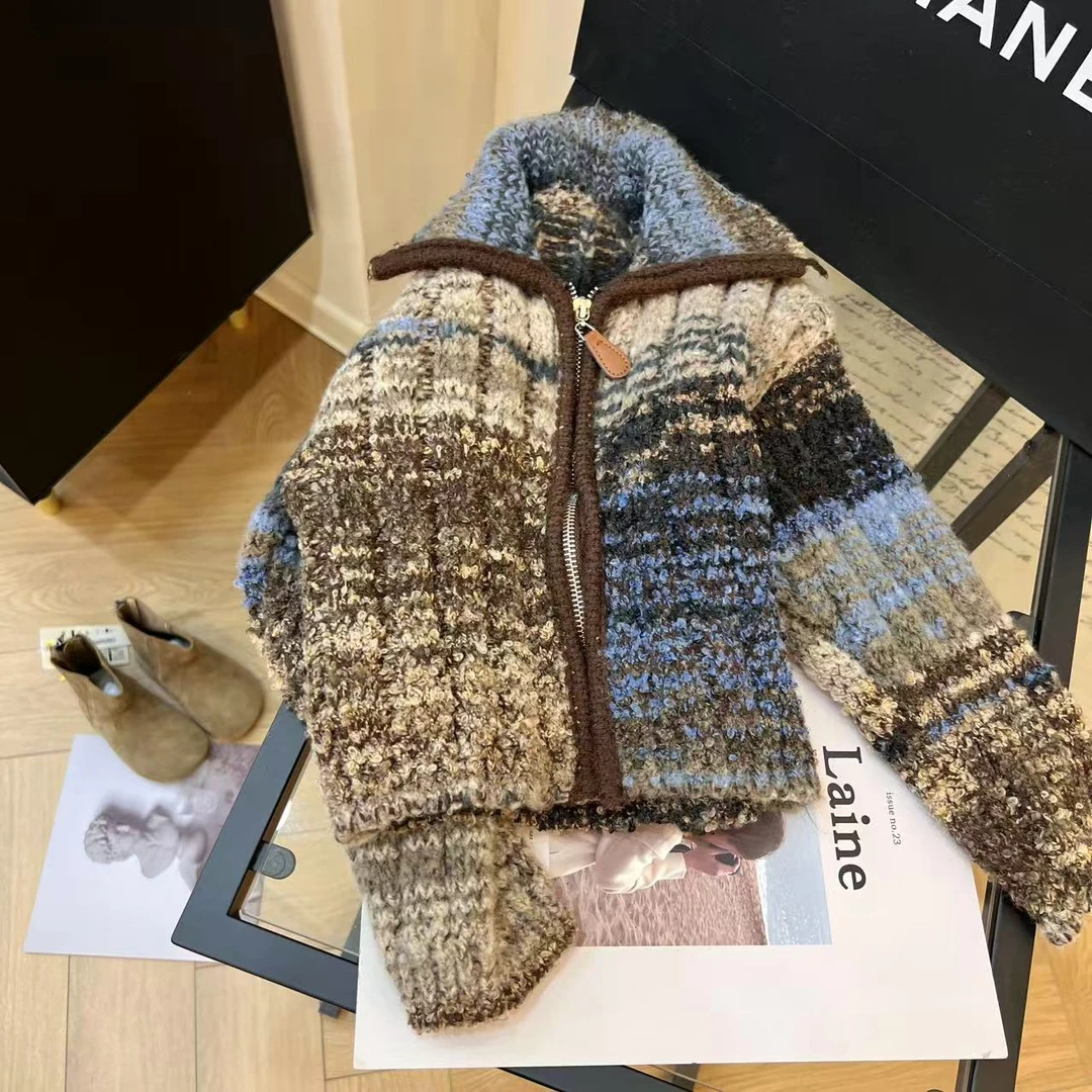 X.M秋日氛围混色“油画感”女童拉链毛衫！高级有质感