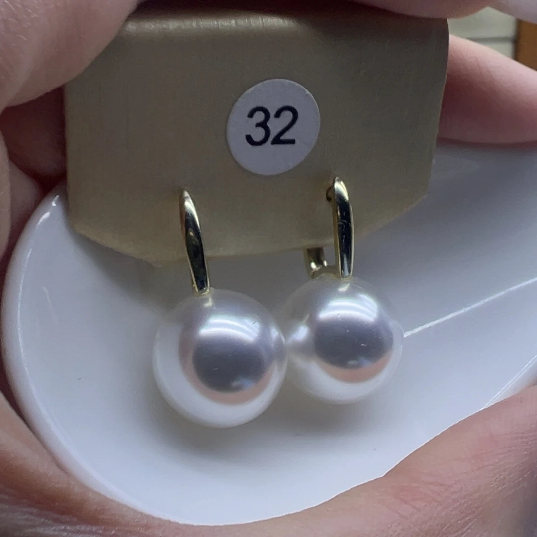 淡水珍珠耳饰银S925镶嵌