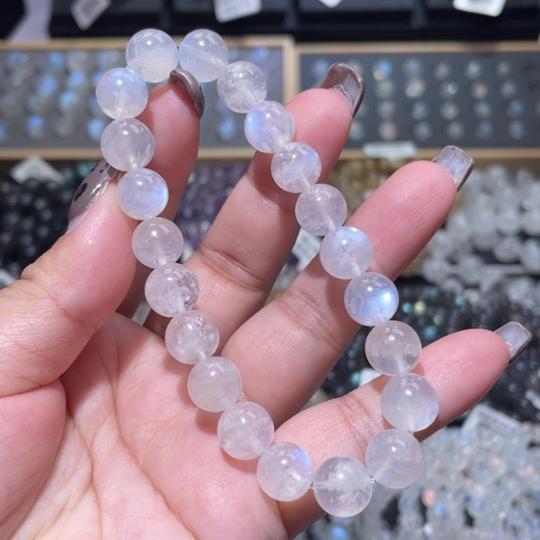 未镶嵌长石手链奶油体蓝月光手链9.7mm捡漏价