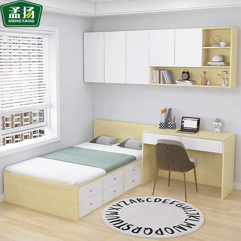 床书桌一体多功能儿童房高箱抽屉储物床小户型省空间吊柜组合床