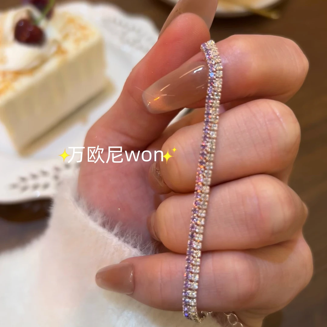 铜合金合成锆石手链 CHANGE x 紫水星韩系爆闪手链 主 S152