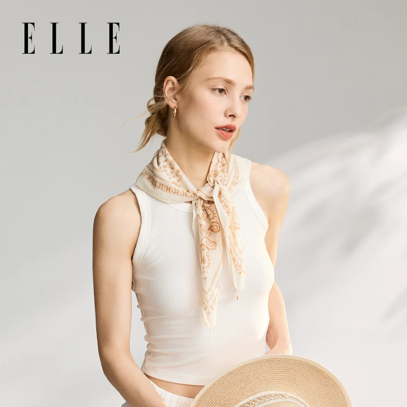 ELLE【专属】时尚方巾女士气质百搭高级感造型丝巾D36SE21018