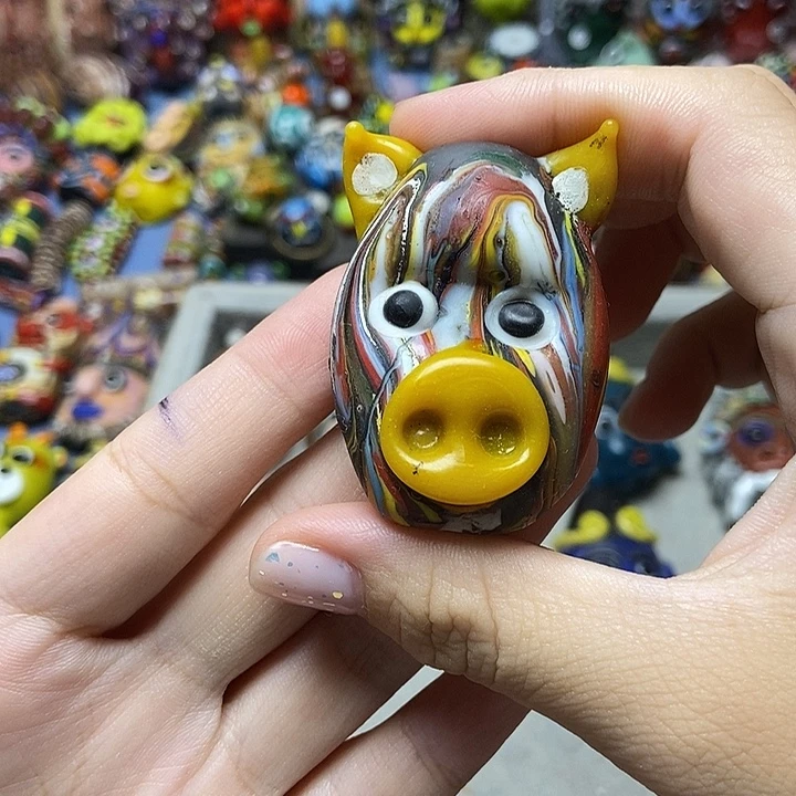 颈饰琉璃彩色小猪057