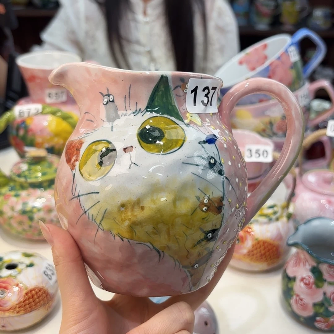 瓷片景德镇手绘高温釉下彩陶瓷茶具