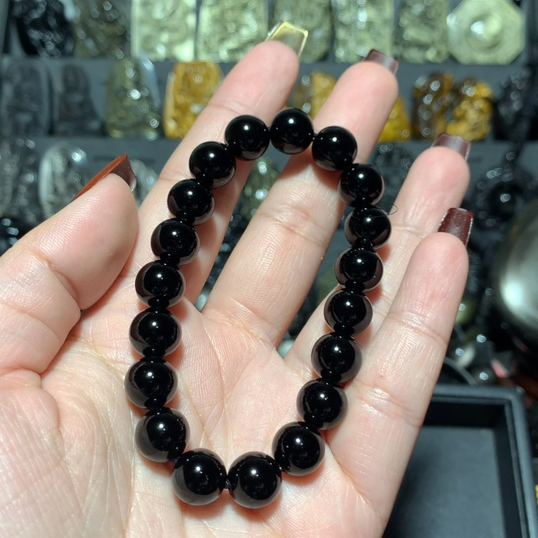 未镶嵌黑曜岩手串暖*