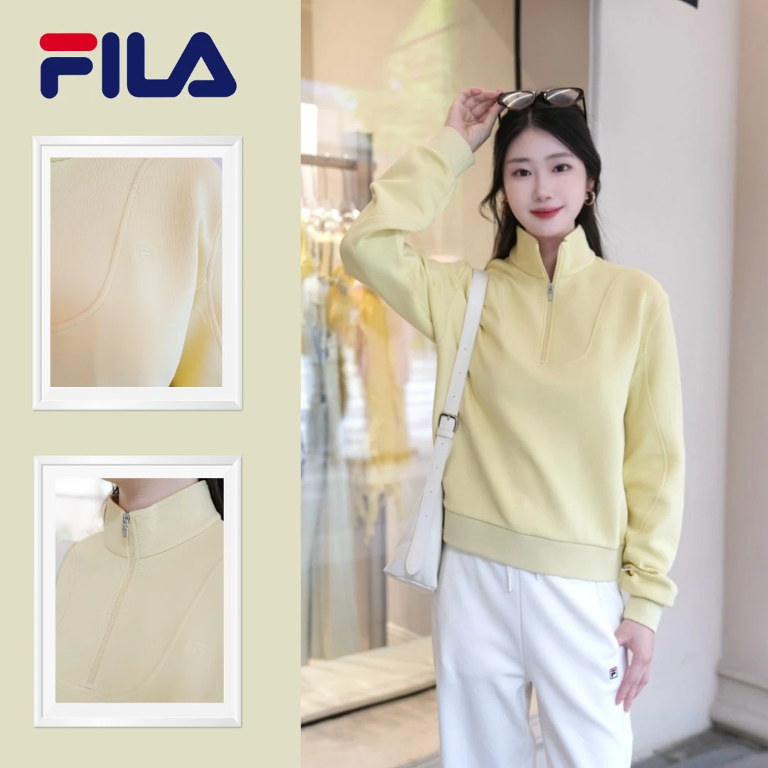 FILA斐乐女子户外运动时尚休闲秋冬保暖连帽套头卫衣F11W543201F