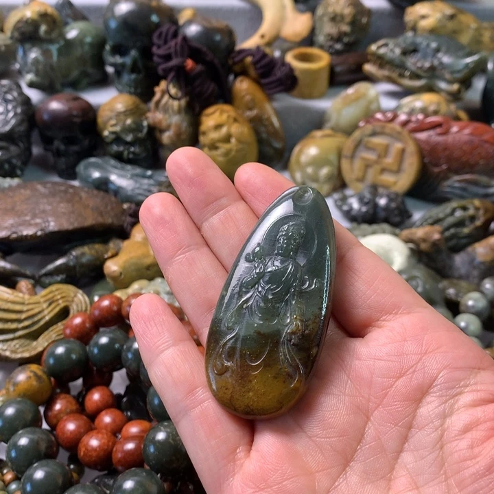 未镶嵌岫岩河磨玉（透闪石质玉）笔搁