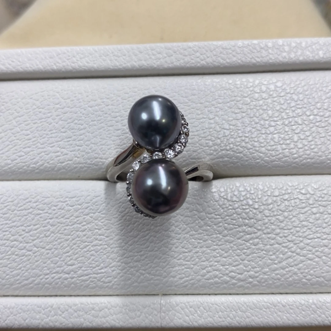 银S925镶嵌戒圈海水珍珠，no退换，链接2