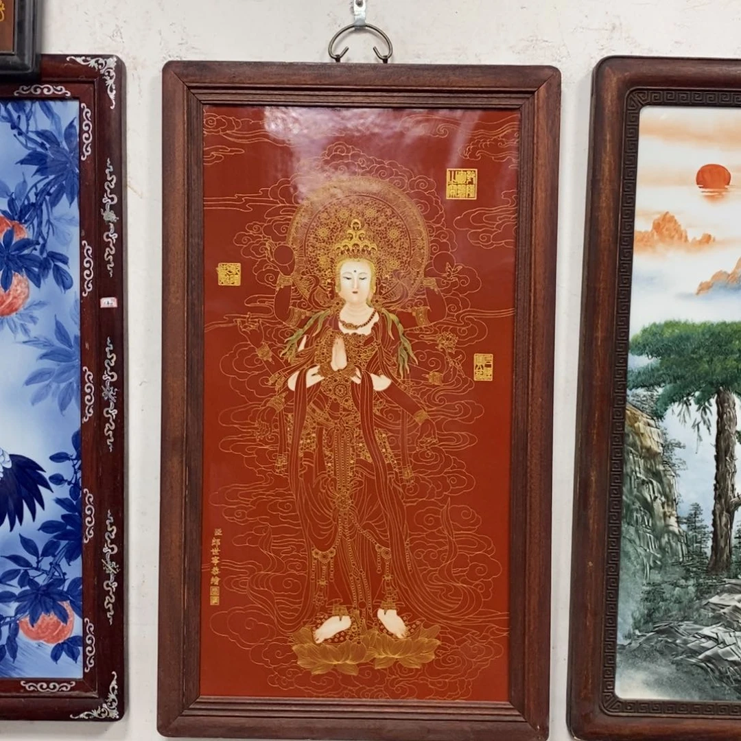瓷片90*52 景德镇瓷板画柴窑烧制