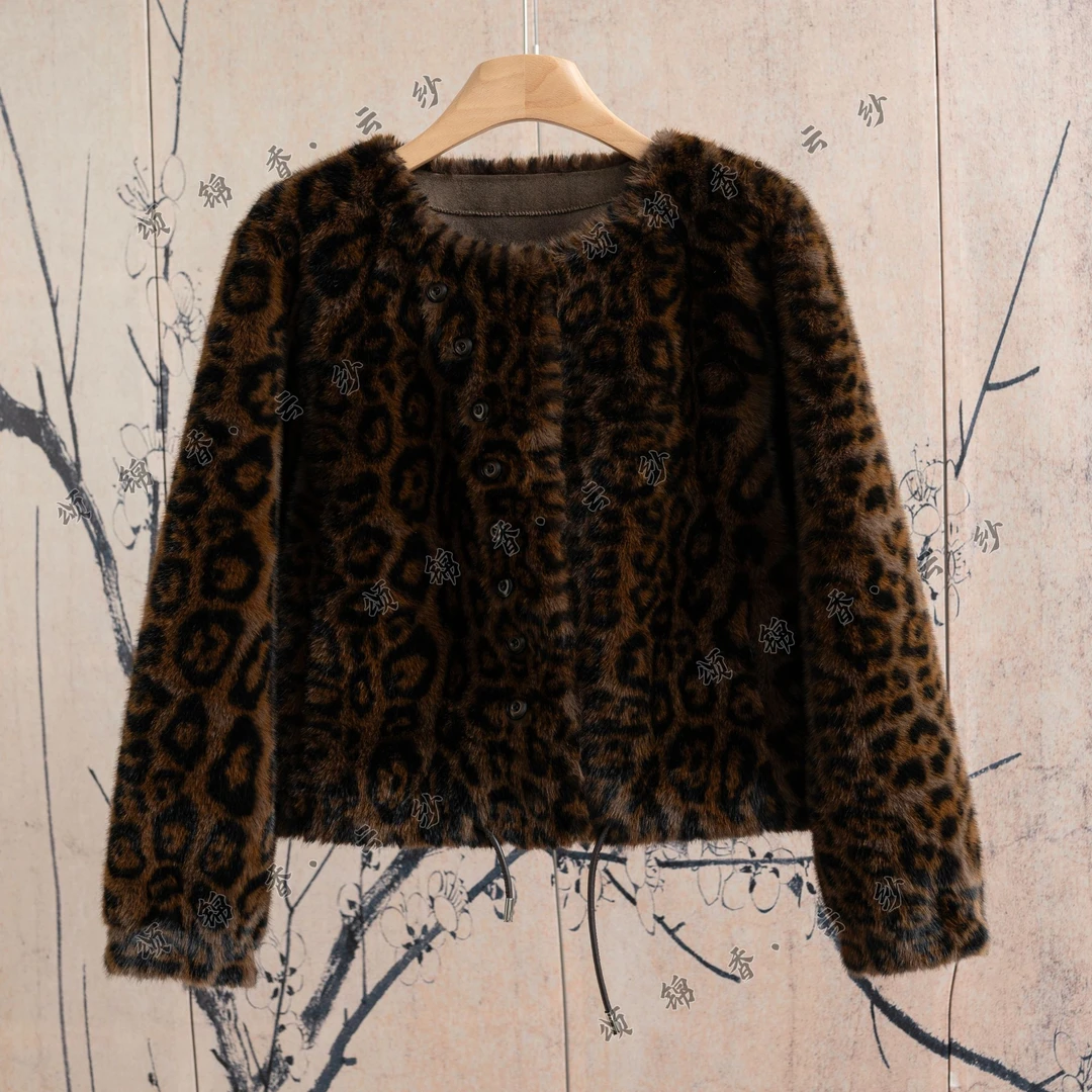 【顺】杰哥原创 时装款设计师款女洋气百搭女豹纹外套K749