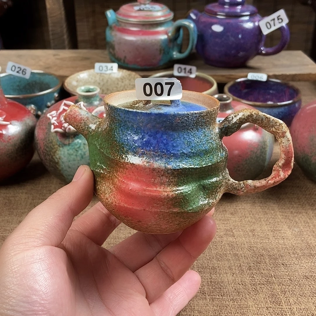 低***调瓷片钧瓷茶壶茶具