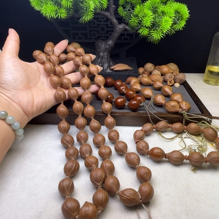 老***马手串/手链橄榄核1.6*2.2原皮三花铁核脖挂55颗