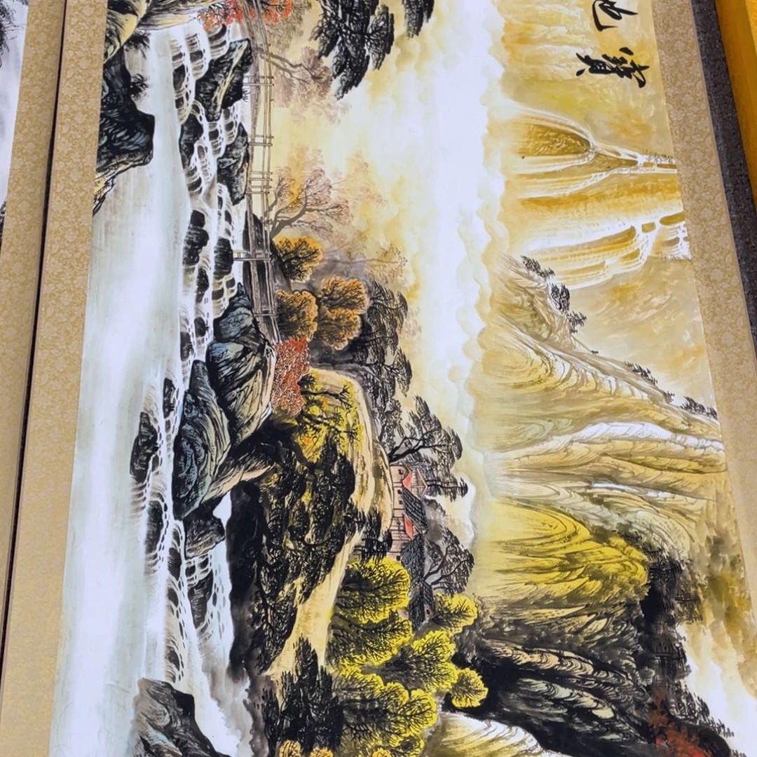 国画手绘带装裱和运险w