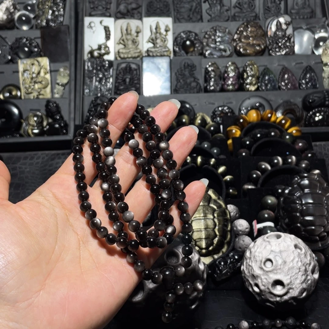 七***儿黑曜岩未镶嵌珠宝奇石