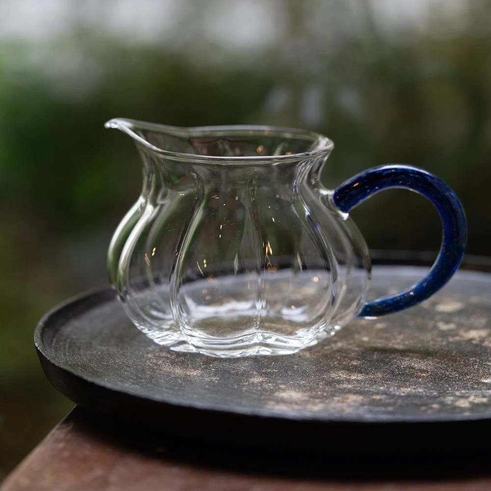 板娘的茶 晶焱·南瓜公杯全手工高硼硅耐热玻璃280ml蓝色