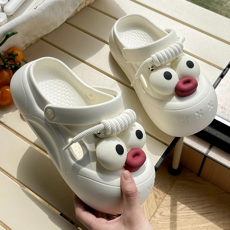 启布熊两穿软底防滑卡通洞洞鞋女款2025新款爆款百搭时尚鞋