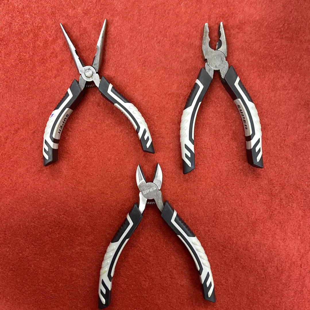 张张 工业级剪线钳多功能6寸钢丝钳+6寸尖嘴钳+6寸斜口钳三件套